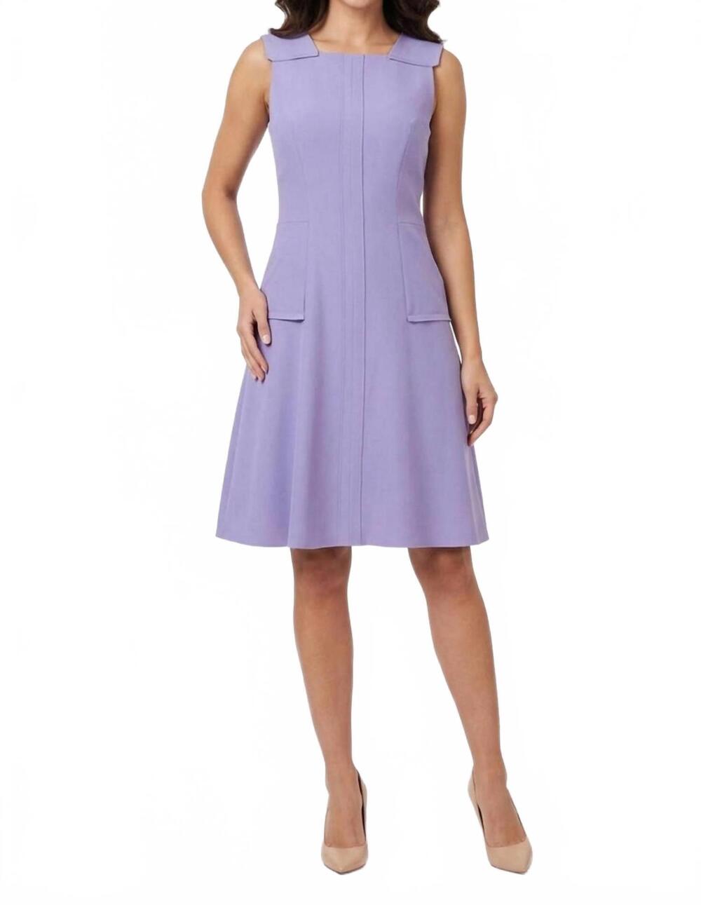 NEW ANNE KLEIN sleeveless a-line fit-and-flare dress in chicory